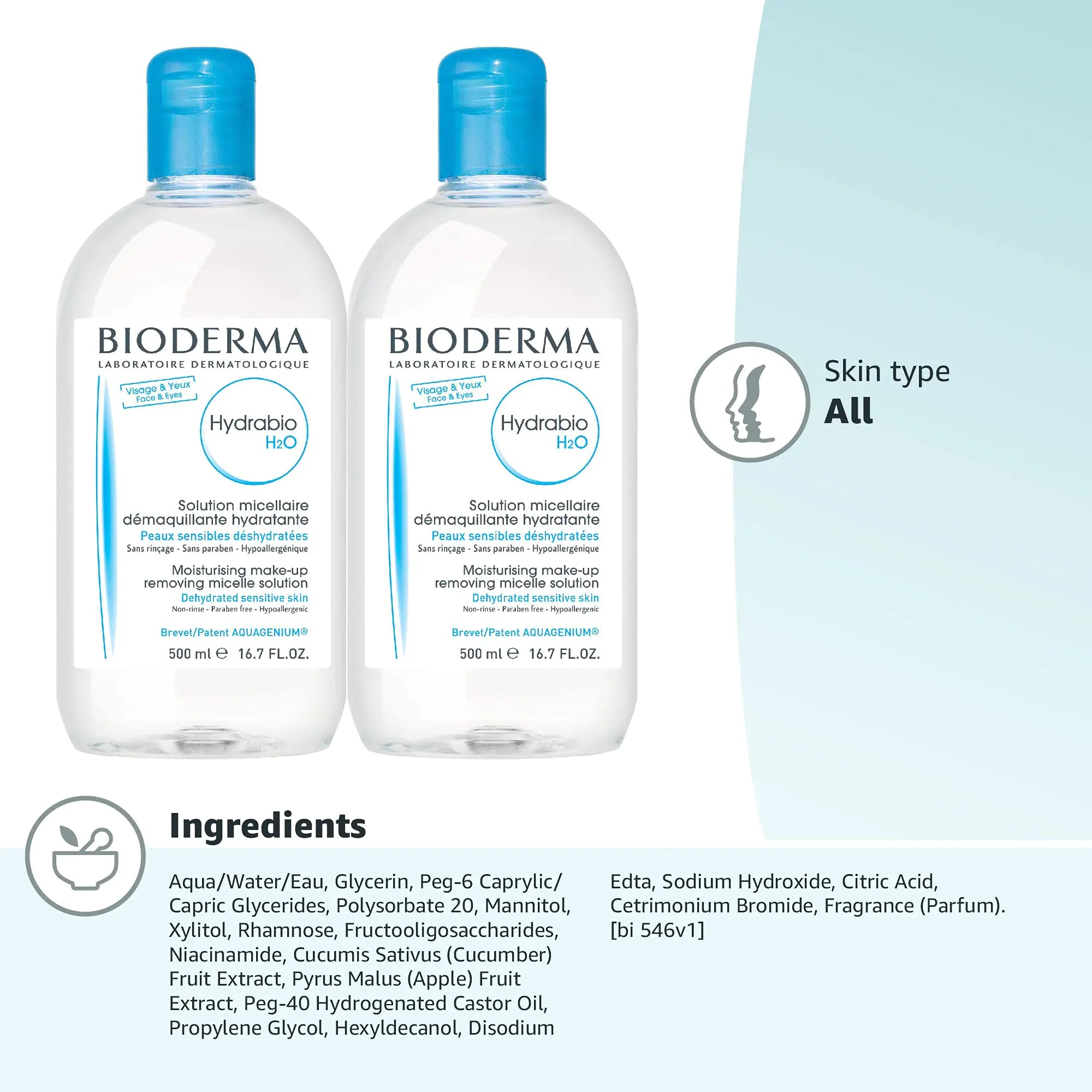 two bottles of bioderma hand sanitizer on a white background