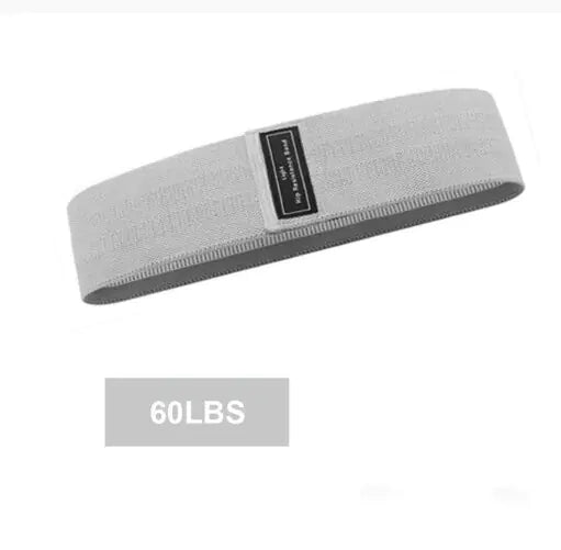 a white headband with a black label on it