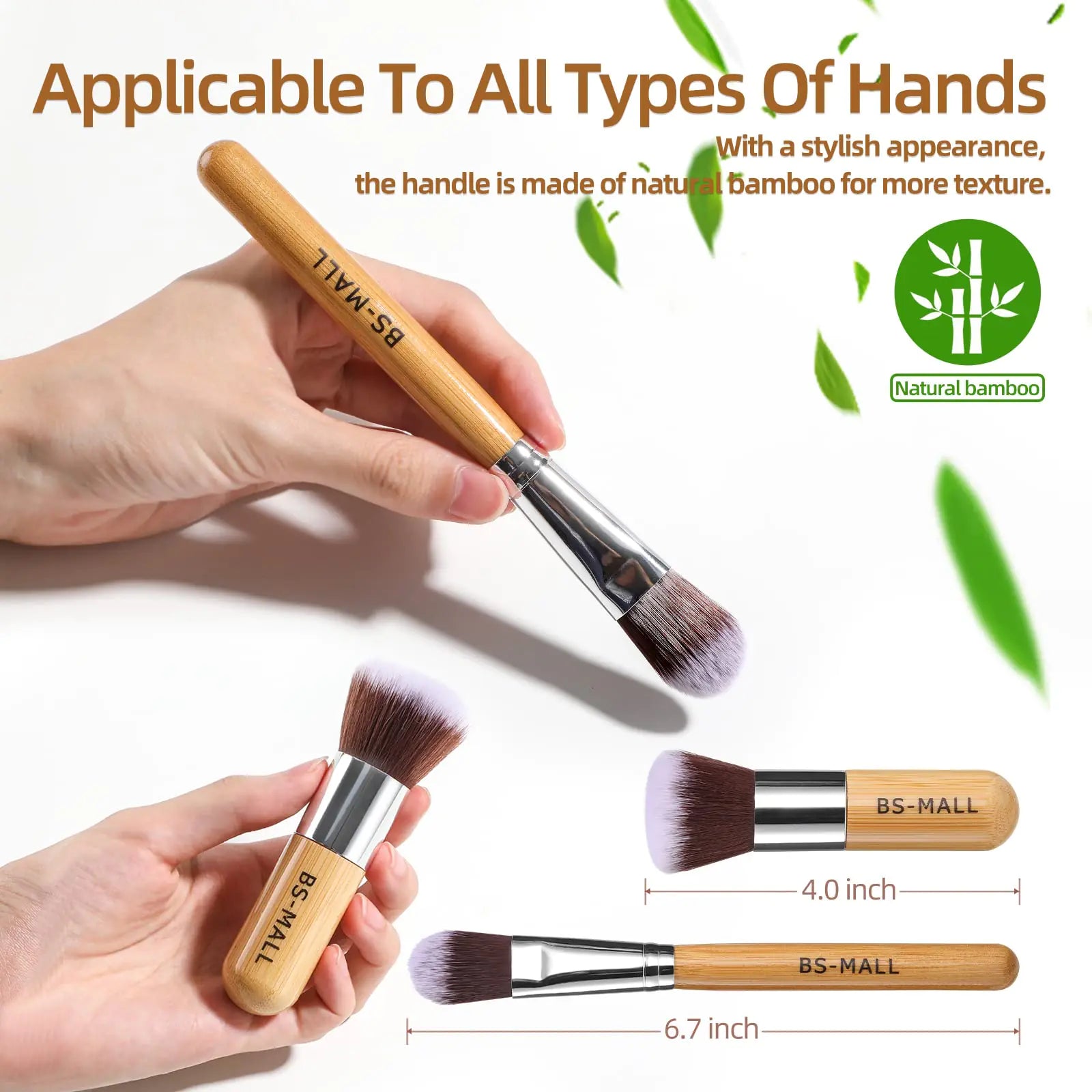 Experience comfort with the BS-MALL Makeup Brush Set, including a bamboo makeup brush set designed for all hands. This beauty accessory features a natural bamboo handle and is perfect for a beauty lover's makeup routine. Available at Blooming Violets with free shipping!