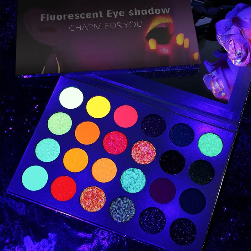 a close up of a palette of makeup