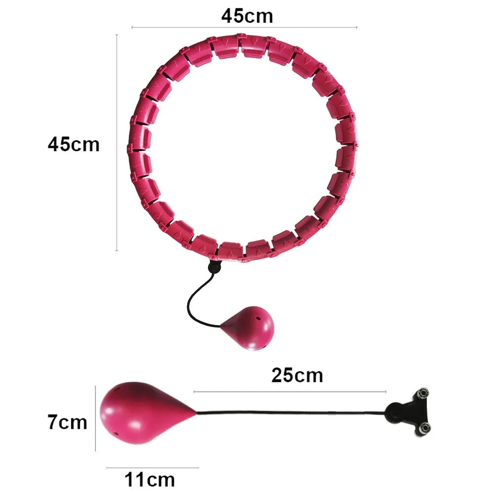 a pink beaded bracelet with a ball on a hook