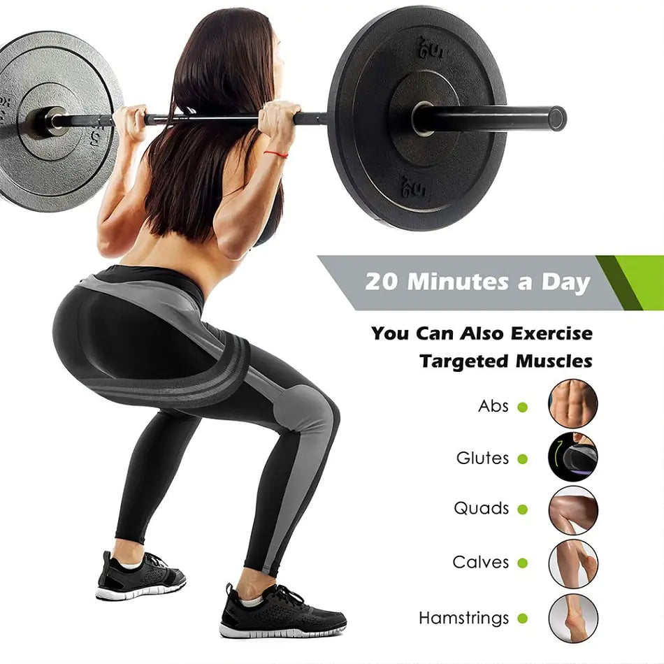 a woman lifting a barbell with the words 20 minutes a day