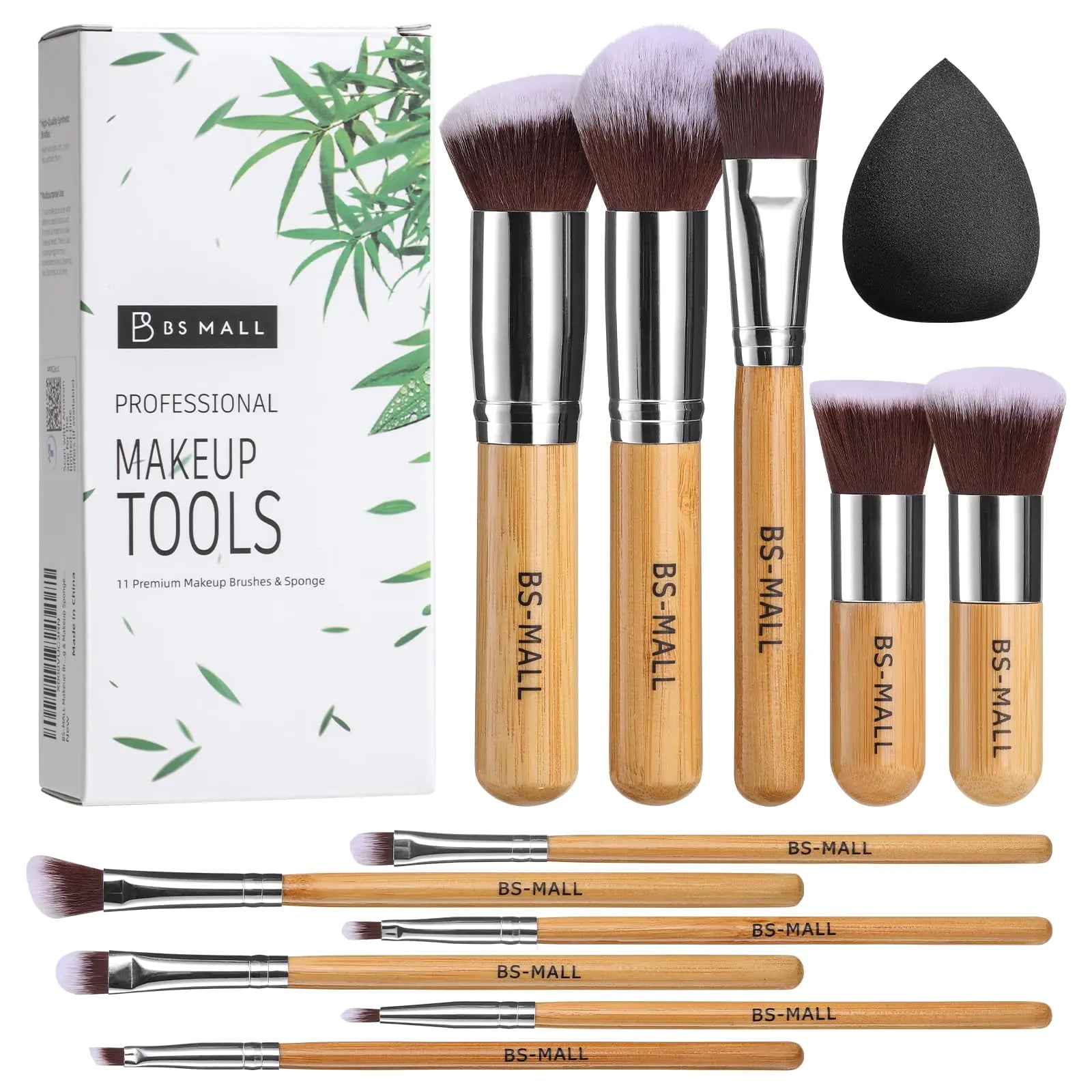 Discover the BS-MALL Makeup Brush Set, an 11-piece bamboo makeup brush set perfect for beauty lovers. Featuring synthetic bristles and a stylish bamboo handle, this set comes with a sponge and is ideal for contouring and applying cosmetics. Shop now at Blooming Violets and enjoy free shipping!