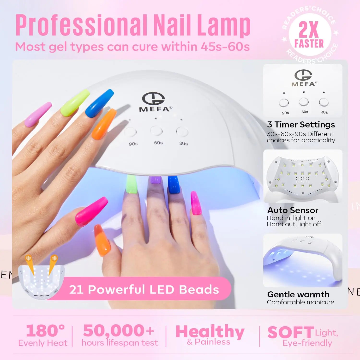 a picture of a nail lamp with different colors