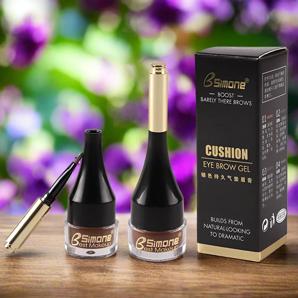 a bottle of eye brow gel next to a box of eye brow gel