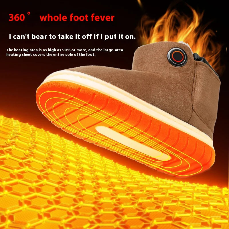 a close up of a shoe with a fire in the background