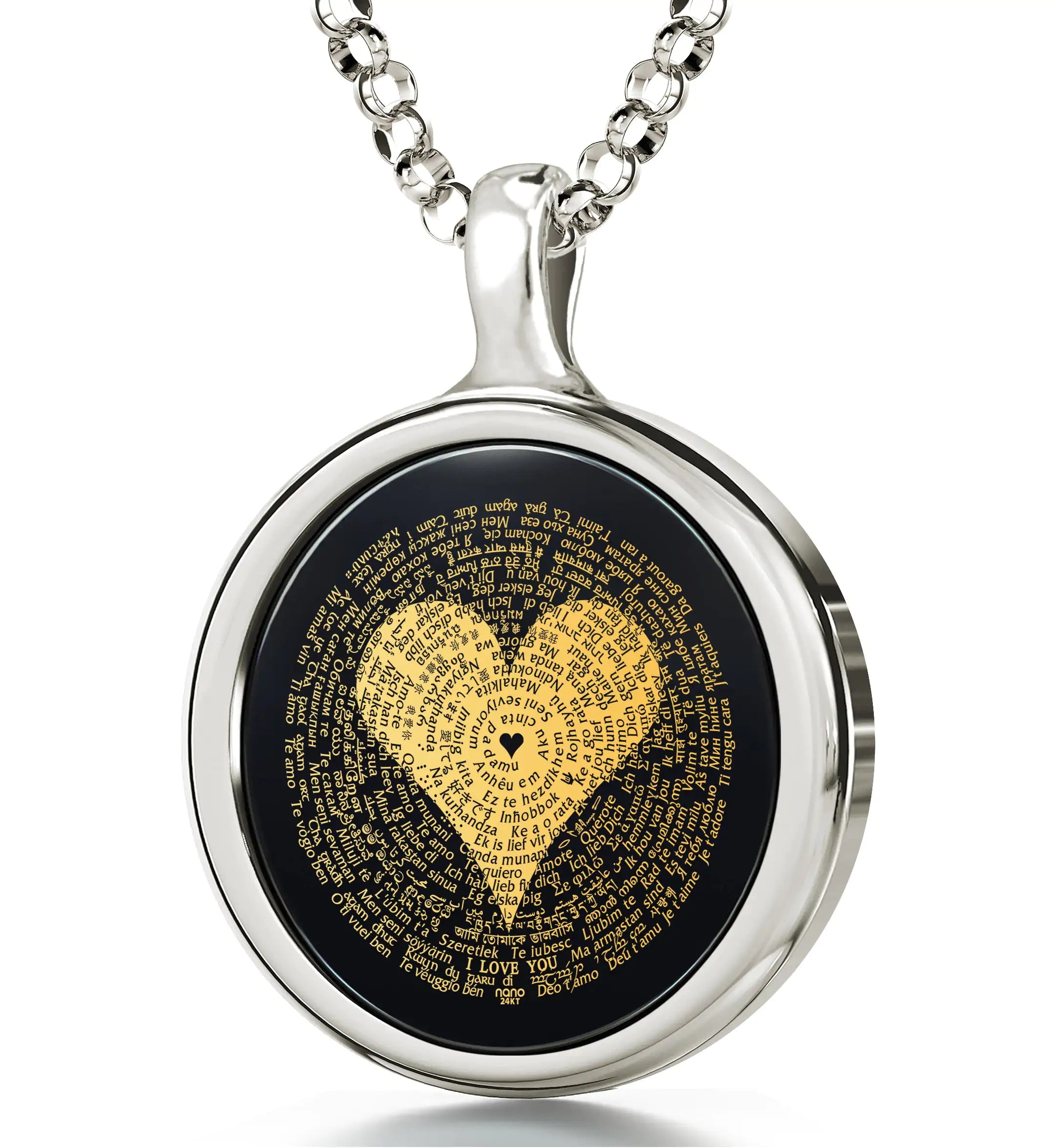 a necklace with a heart on it
