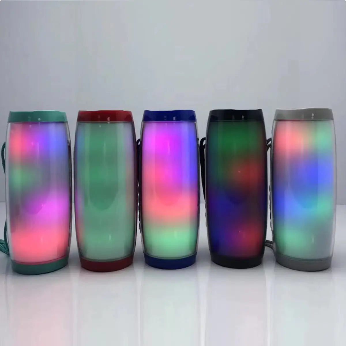 a row of colorful cups sitting next to each other