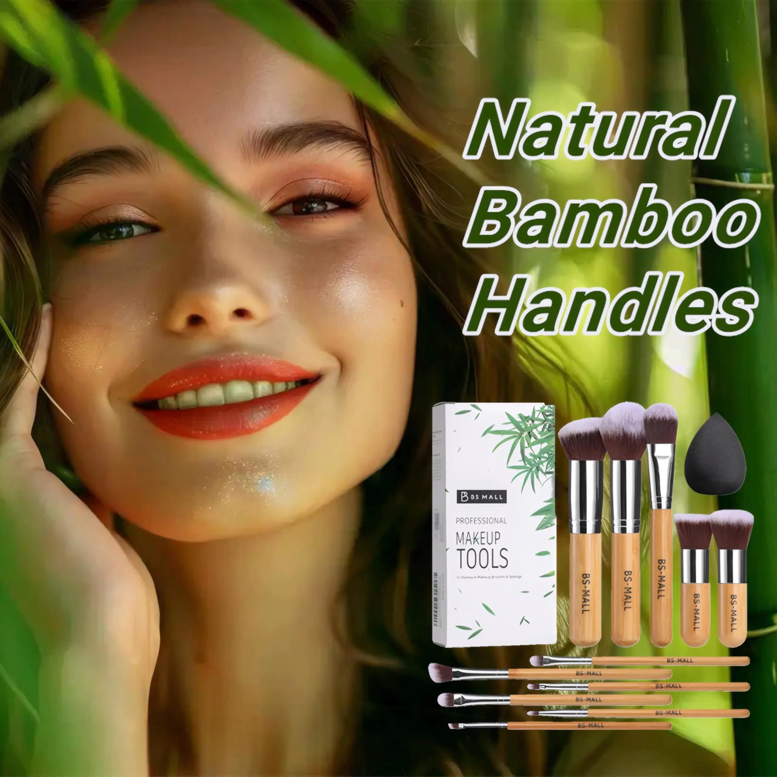 Transform your beauty routine with the BS-MALL Makeup Brush Set, featuring a comprehensive 11-piece bamboo makeup brush set and a sponge. This collection is perfect for makeup lovers and is available at Blooming Violets with free shipping!