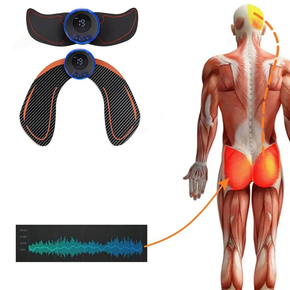 a diagram of a man's back with a electrode attached to it