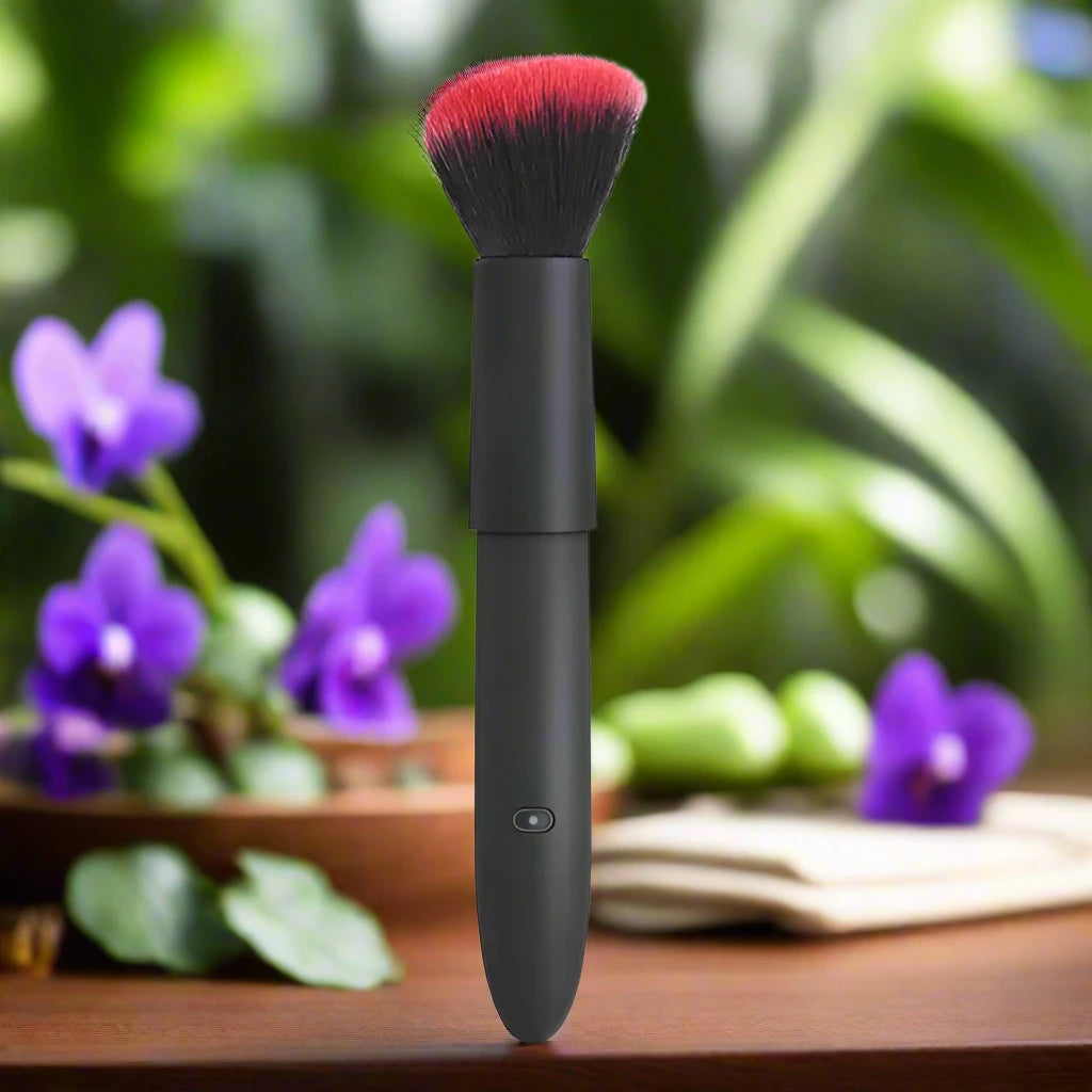 a close up of a brush on a table