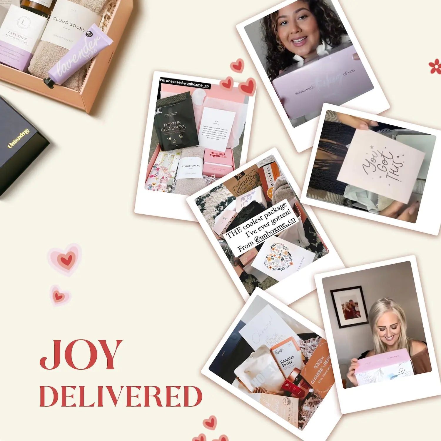 a collage of photos of a woman holding a laptop