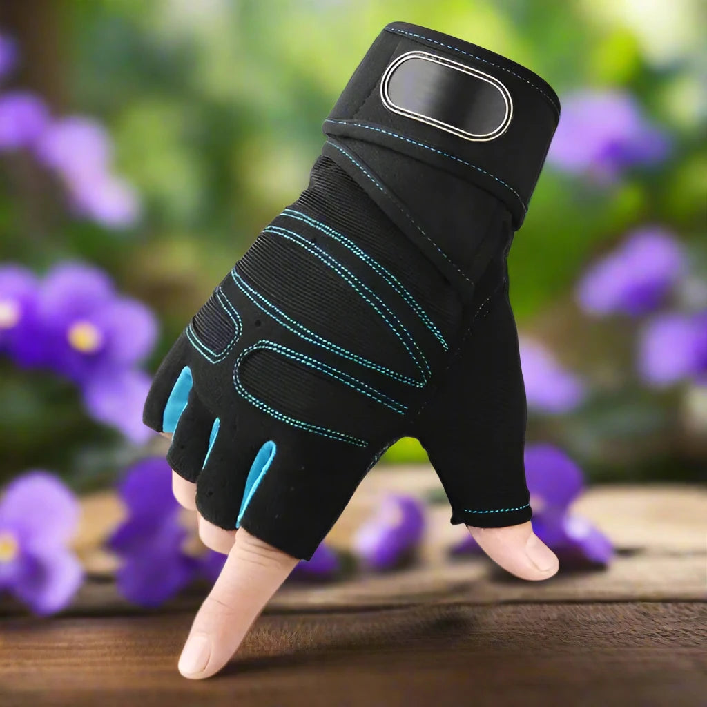 a person's hand with a glove on it