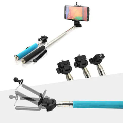 a cell phone is attached to a tripod