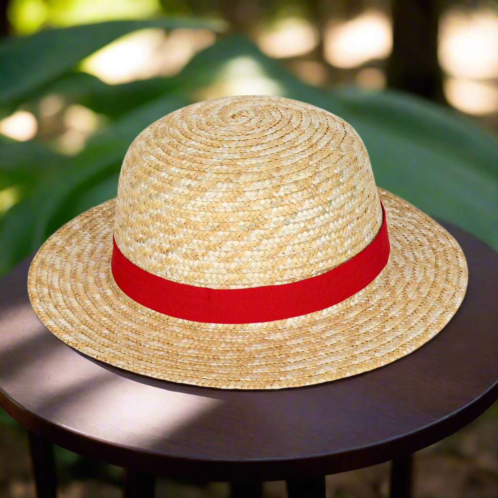 Beautifully crafted straw hat for summer adorned with a red ribbon, making it a signature accessory for anime enthusiasts. This eye-catching sun hat from Blooming Violets combines practicality and fashion, ideal for ladies who embrace trendy styles. Get your straw hat with free shipping and elevate your look in 2025 this spring.
