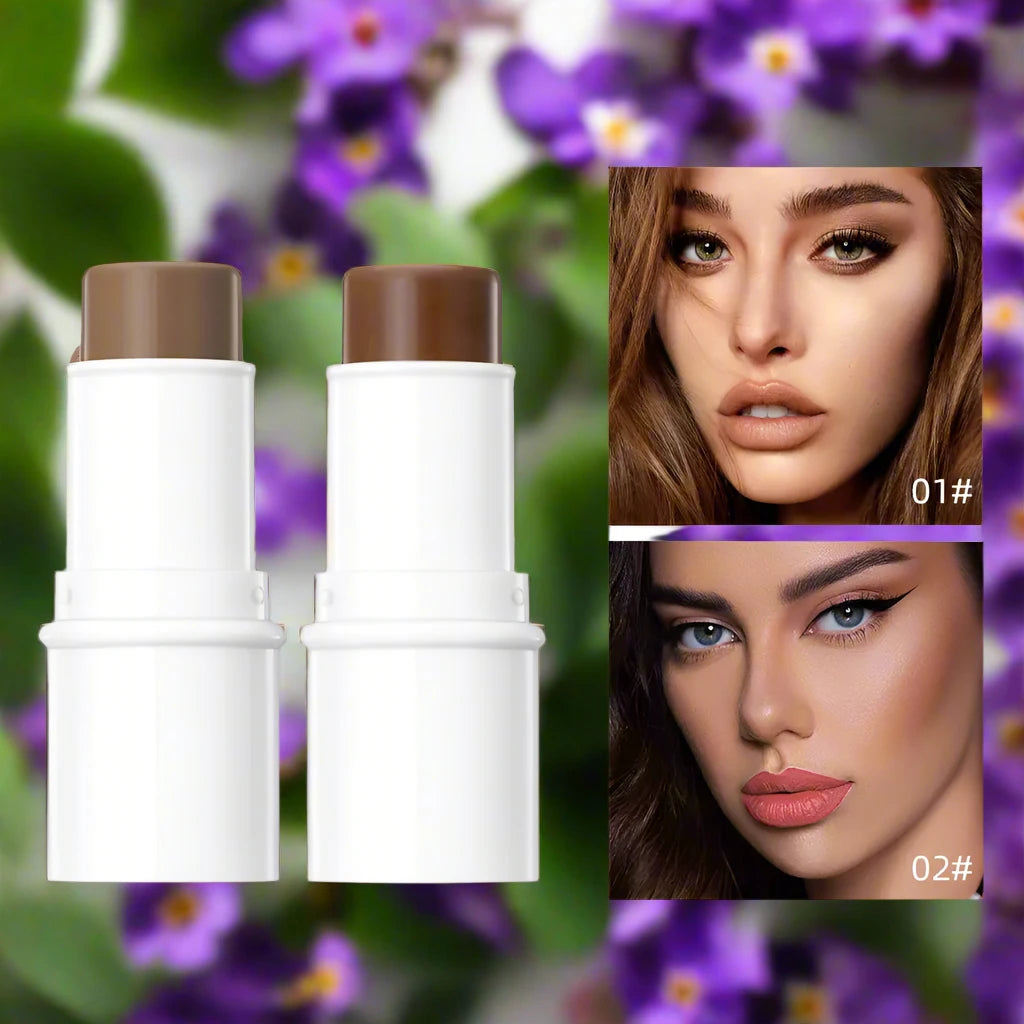 a close up of a lipstick with flowers in the background