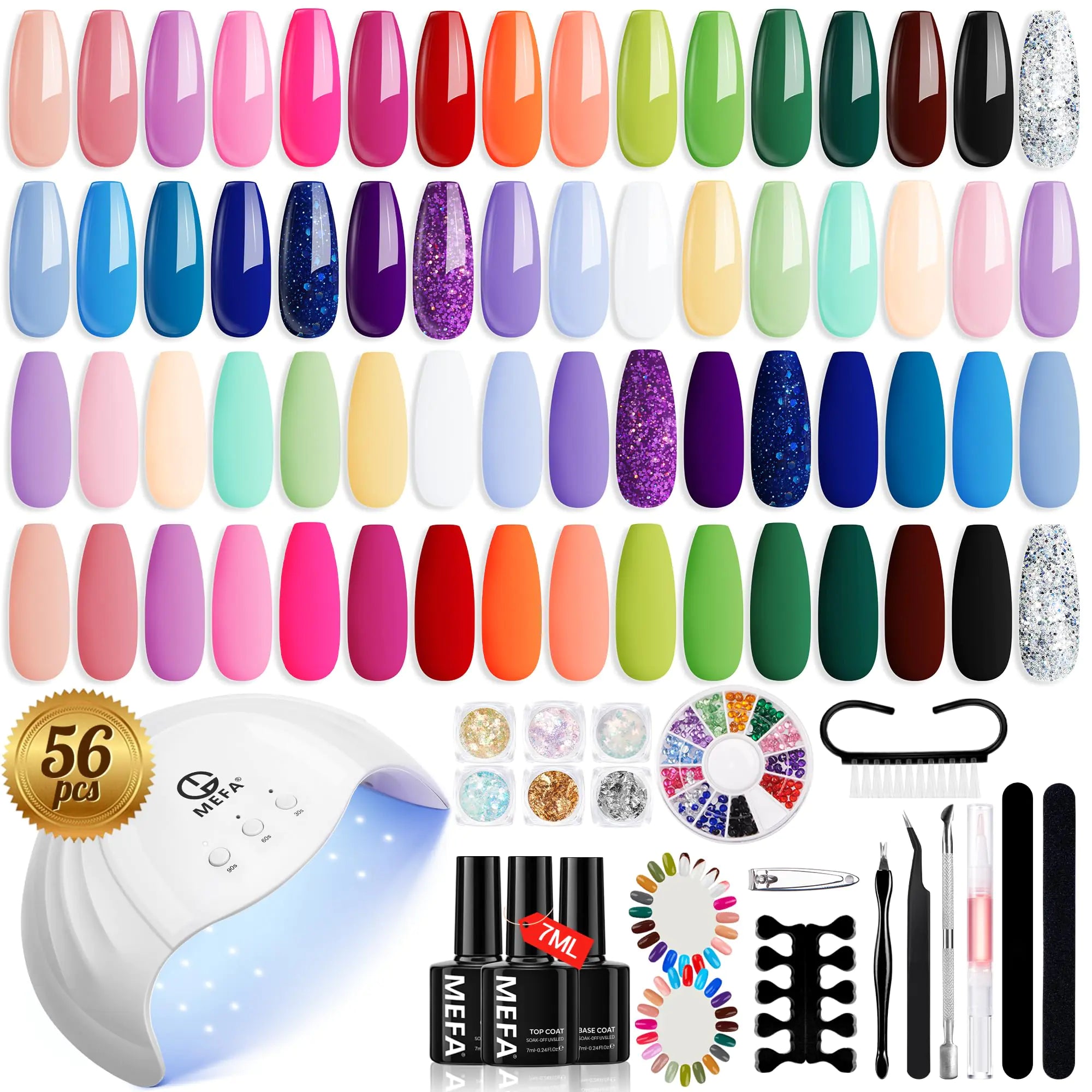 a bunch of different colors of nail polish