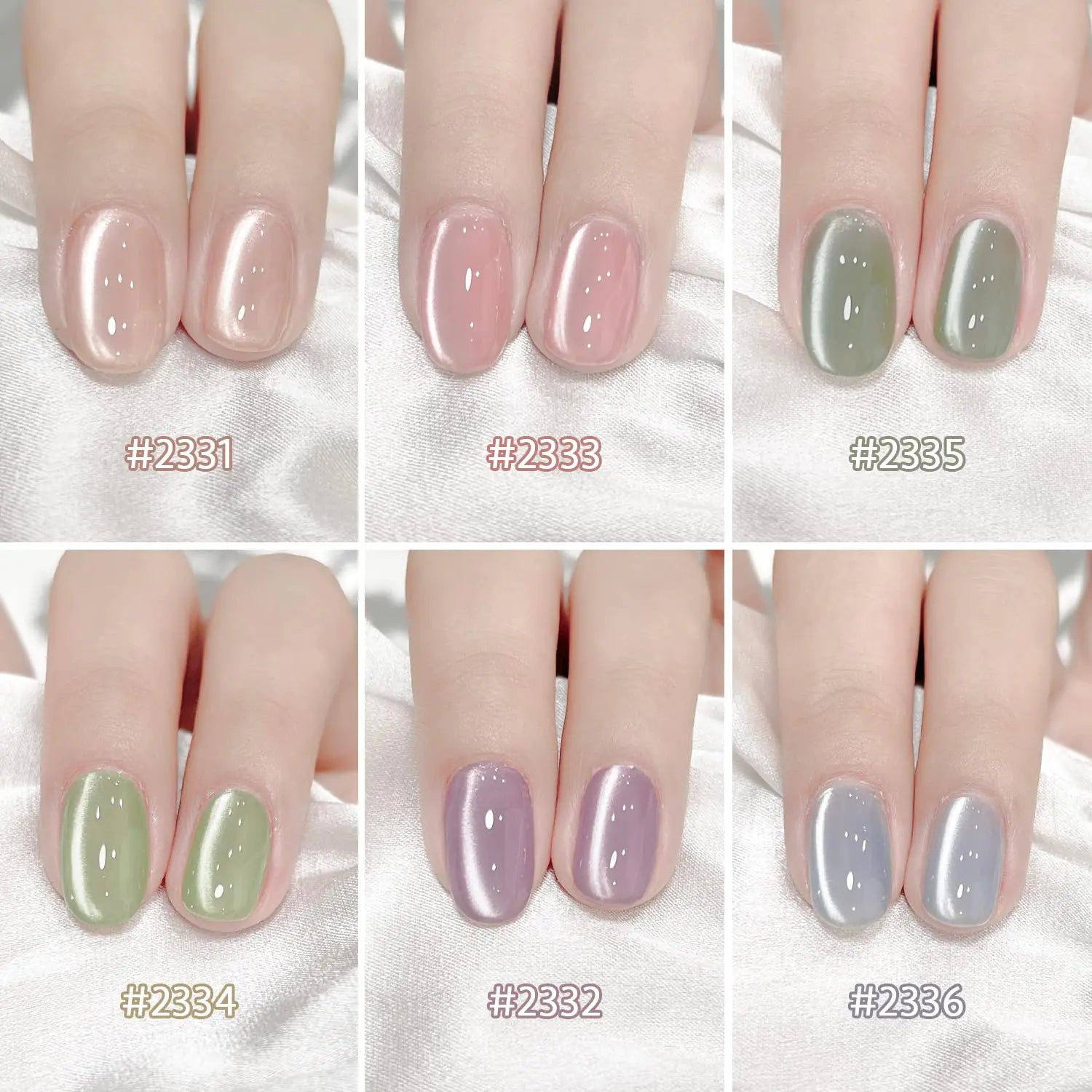 a series of photos showing different colors of nail polish