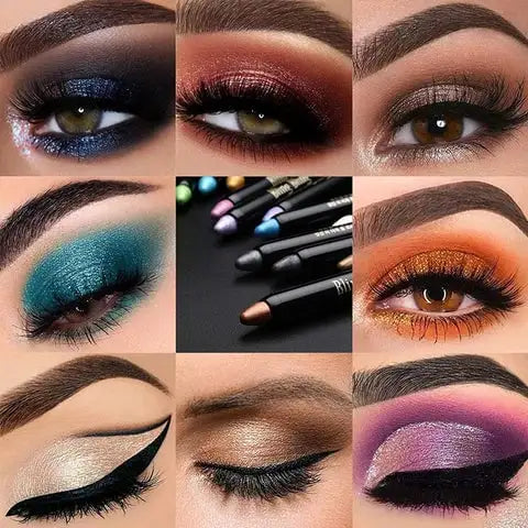 a collage of different eyes and makeup